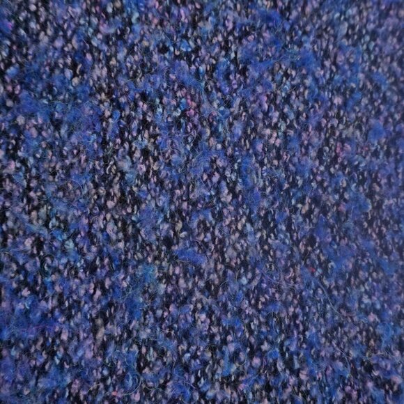 Vintage Allana Fantasia Blue Black Knit Crewneck Sweater Med - Picture 10 of 10